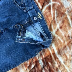 Riders by Lee Dark Blue Denim Jeans Adjustable Waist Embroidered Pockets 12R
